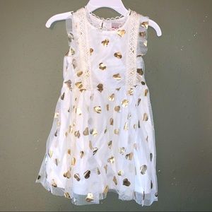 Girls Gold Hearts Dress